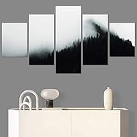 SIGNWIN 5 Panel Canvas Wall Art Foggy Scenery for Home Decorations Ready to Hang - 60