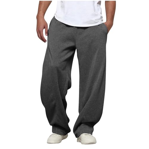Men's Casual Pants Elastic Waist Baggy Sweatpants Lightweight Drawstring Pants Joggers Trousers with Pockets