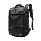 JTKDL Men's Backpack, 19in Large-Capacity Expandable Laptop Backpacks with Dry and Wet Separation Area, Vacuum Compression Backpacks Travel Bag (Color : Black)