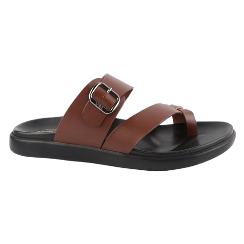 Image of Medifeet Men's Toe-Ring Leather Highway Sandals