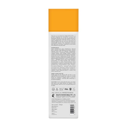 Image of Orgatre Vitamin C Bright Face Sunscreen SPF 30 PA++++ for Oily & Dry Skin | Lightweight, No White Cast | With Niacinamide & Hyaluronic Acid | UVA /UVB Defense | Water Resistant, Non-Greasy | 100gm