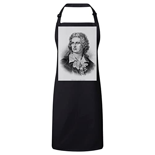 Tablier cuisine premium noir portrait Friedrich von Schiller idée cadeau poète