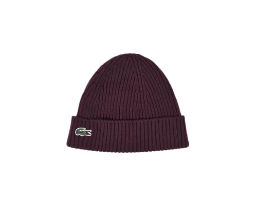 Lacoste RB0001 - Gorro de lana en burdeos, talla única