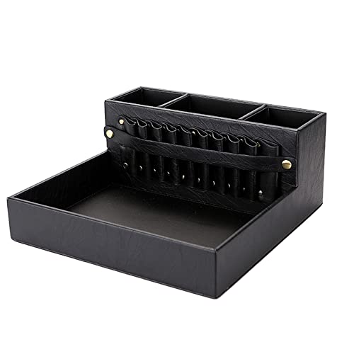 Porte-outils de barbier en plastique noir pour ciseaux de coupe de cheveux amovibles