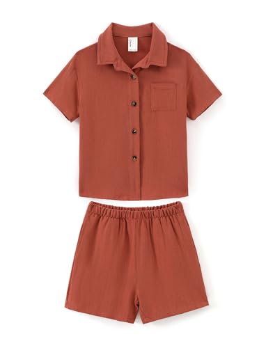 Image of PATPAT Family Matching Linen Outfits, Breathable Short Sleeve Summer Linen Outfits for Men, Women, and Kids