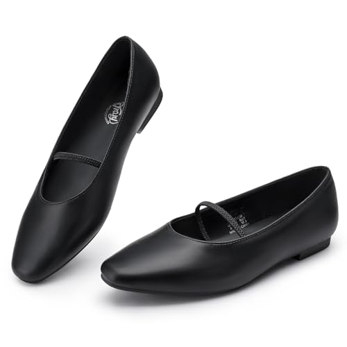 Trary Mary Jane Flats Shoes Women Black Ballet Flats with...