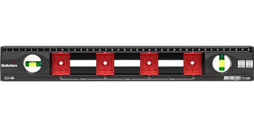 Hultafors ELV 40 Spirit Level 40cm, C-Shaped Aluminium Profile has Plastic end Pieces and Rubber spacers