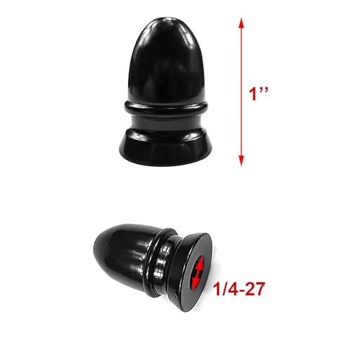 Image of ECUDIS Pack of 4 Solid Metal Lamp Finials Caps Knob for Lamp Shade Harp Holder (Black)
