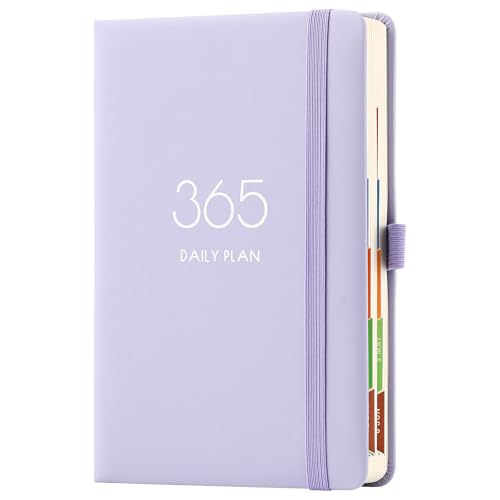 Agenda 2026, A5, 2026, día por página, planificador diario, planifica tu año de enero de 2026 a diciembre de 2026 con pestañas mensuales, diseño de página colorida, lazo para bolígrafo y bolsillo