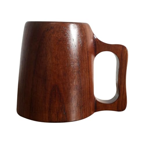 Mikinona 木製アウトドアコーヒーマグ 男性用水飲みカップ 滑らか仕上げ 快適ハンドル オフィスやカフェに