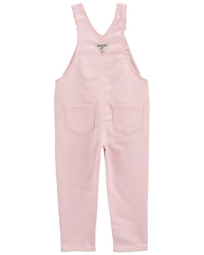 OshKosh B'Gosh Girls World's Best Overalls, Pink Hickory Stripe, 3M