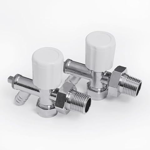 Vancoco Angled Brass Radiator Valves Pair Cover