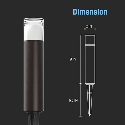 Goodsmann Landscape Lighting Low Voltage Path Lights 2Pk 2W Led 100 Lumen With 2Pk Spotlight 18W 1000 Lumens With Metal Stake Connector For Outdoor Lighting #TOP7