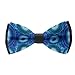 WUXEKZO Men's Boys Pre-Tied Bow Tie for Party, Festivals, Graduation, Fashion Blue Agate Marble Faux Druse Crystal Quartz Gem Gemstone Geode Mineral Stone Creative Cravat Necktie