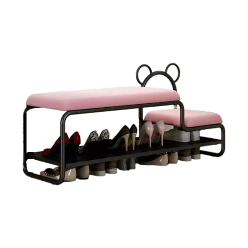 Banc à chaussures d'entrée avec coussin éponge et cadre fer