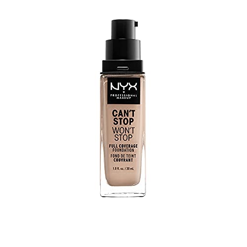 NYX PROFESSIONAL MAKEUP Can't Stop Won't Stop Foundation, 24h Full Coverage Matte Finish - Porcelain