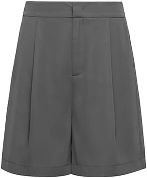 Suit Pants High Waist Straight Wide Leg Light Simple Shorts