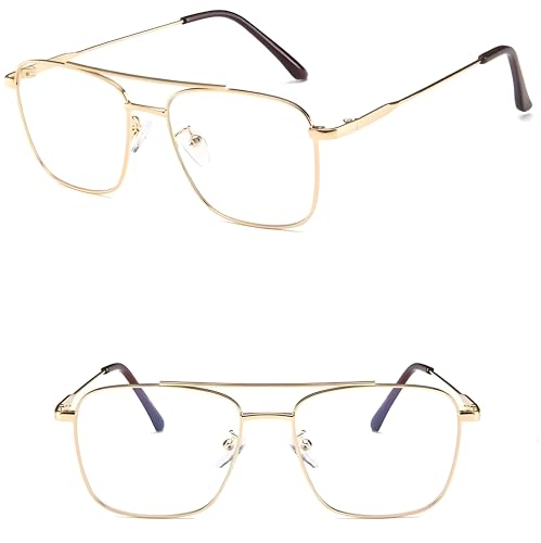 Image of Roshfort Eyewear Zero Power Blue Cut & Antiglare Computer Square Eyeglasses | Men & Women | Medium - Pack Of 1