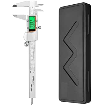 Proster Backlight Digital Vernier Caliper 150mm/6inch Stainless Steel Electronic Caliper Inch/Metric Conversion Measuring Tool for Length Width Depth Inner Diameter Outer Diameter