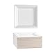 Platos Desechable Vajilla Ecológica y Biodegradable 50 piezas,Platos Caña de Azúca Blanca Cuadrado 16cm para Fiestas,Camping,Picnic,Barbacoas