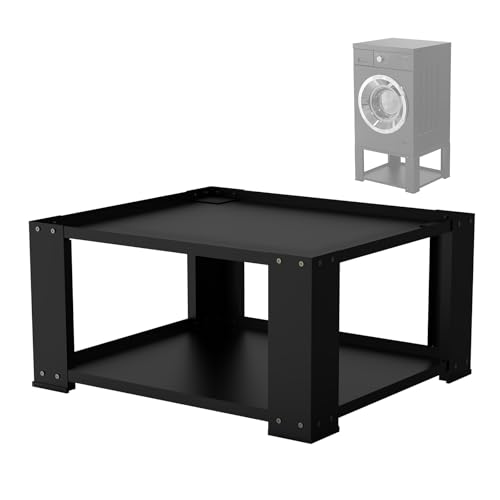 Laundry Pedestal for Washer and Dryer - Fit 27 and 28 Inch Washer and Dryer Stand Heavy Duty Steel 700lbs Capacity Universal Washing Machine Raiser 15.7'' Height Black