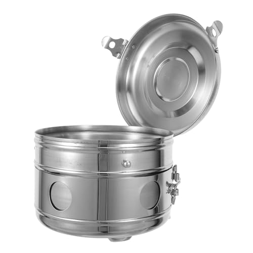 Veemoon Tanque de Almacenamiento Acero Inoxidable 304 de 17 Cm con Sello Hermético, Recipiente con Povidona Yodada, Contenedor Médico para Uso Hospitalario y Laboratorio