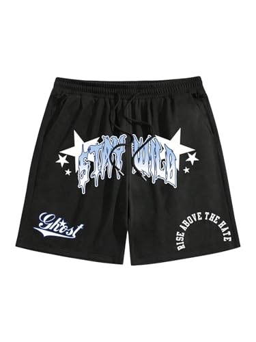 SHENHE Men's Graphics Shorts Drawstring Waist Print Workout Track