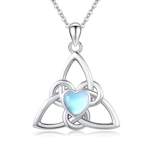 Bijoux celtiques Midir&Etain, collier nœud d'amour argent et pierre de lune