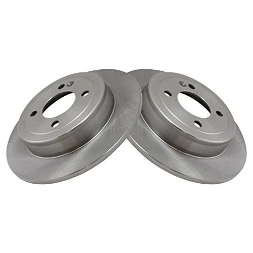 Image of TRQ Rear Brake Pad and Rotor Set Ceramic Solid Rotors | For 2018-2019 Hyundai Accent 2018-2023 Kia Rio