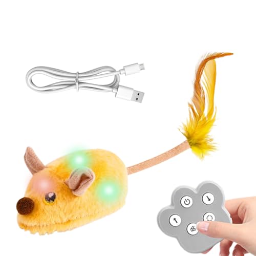 Juguete recargable para gatos, ratones móviles interactivos, muñeca de felpa de 6 pulgadas con movimiento realista, dispositivo de juego duradero para mascotas, accesorio para gatos con diseño