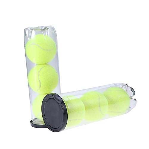 NAMOARLY 6Pcs Tennis Balls for Dogs Practice Durable Regular Duty Yellow Tennis Balls Can for Pet Training and Courts