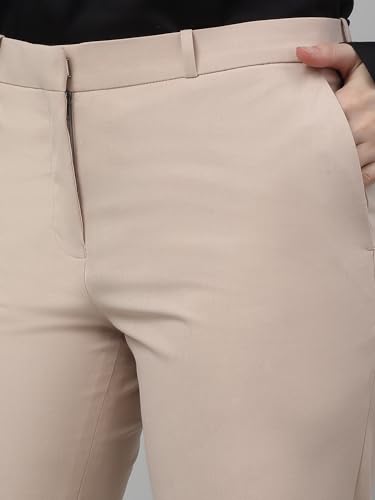 Image of Cantabil Solid Non Pleated Regular Fit Mid Rise Formal Trouser for Women | Formal Pants for Women | Formal Wear Regular Fit Trouser for Women (P LTRF00005)