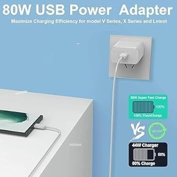 Image of Original 80W Charger for Vivo V25 Pro,21e 5G, V21, V21 Pro, Y73, 21 5G, V20 Pro, V20, V19, Y35 5G, 23e, V25e, Y35, V25 5G (DEC113)