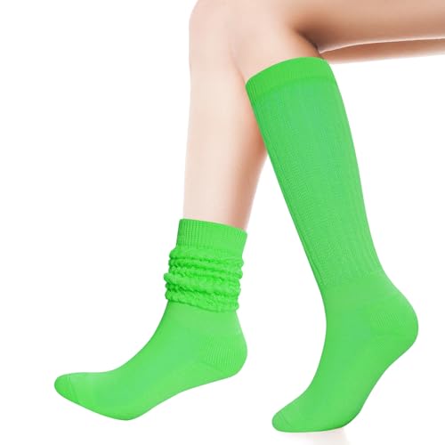 Image of Gvhntk Slouch Socks Women 80s 90s Scrunch Socks Extra Long Slouchy Sock Knee High Sock