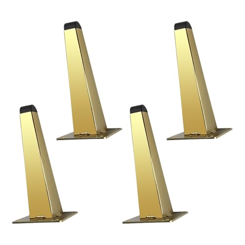 Genérico Pies para Muebles Patas de Mesa Cónicas de 15 cm 4 Piezas Soporte de Hierro Dorado Superficie Galvanizada Patas de Sofá Altura: 13-20 cm Patas de Gabinete de 15 cm/6'