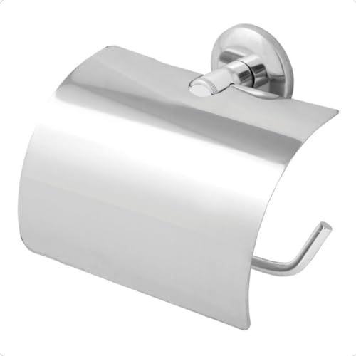 Suporte Papeleira Com Tampa Para Papel Higiênico Aço Inox