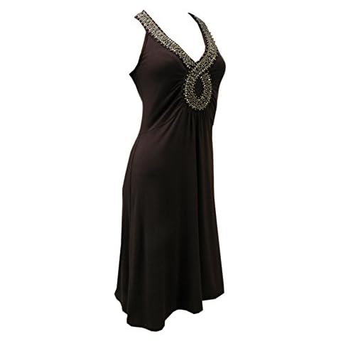 April Fashion Ladies Embellished Brown Dress Size XS, S, M, L (S) Cover