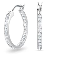 Idea Regalo - Swarovski Orecchini a cerchio Sommerset, Bianchi, Placcato rodio