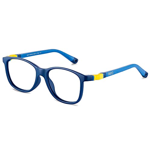 NANO OPTICAL GAFAS QUEST 3.0 MARINO MATE/ZUL/AMARILLO, PARA 8-12 AÑOS, TALLA 48