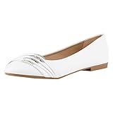  SCARPE VITA Klassische Damen Ballerinas Strass Flats Modische Schuhe 160372 Weiss Strass 37
