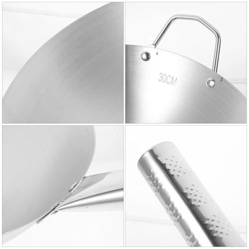 Wok de acero inoxidable antiadherente 30 cm miniatura 6