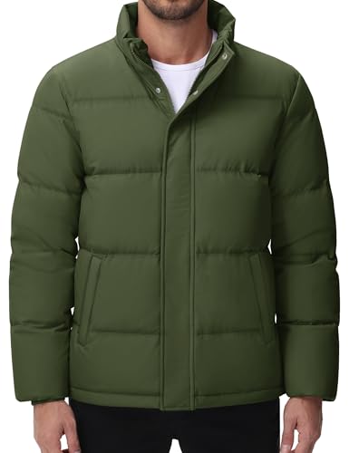 Cotrasen Men’s Down Jacket Zip Up Warm Puffer Jacket Winter Coats Water Resistant Windproof Insulated Jacket2