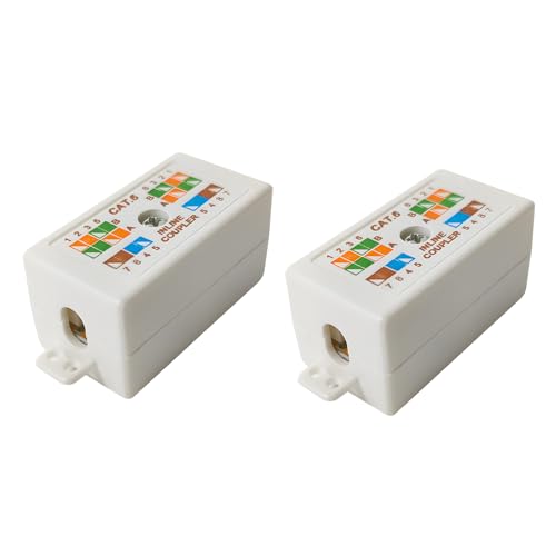 teasteam Caja de conexiones Cat6 2 piezas RJ45 de alta velocidad en línea Punchdown Krone adaptador de extensión acoplador acoplador para Cat5 Cat5E Cat6 Powerline Ethernet cables de red extensores