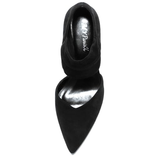 Womens Kitten Heel Dress Shoes Pointed Toe Slip On Party Elegant Pumps Ankle Strap Cutout Wedding Office Red Black Size 6.5-11.54