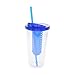 Tier1 Comparable 20oz Fruit Infuser Water Tumbler with Twister Cap & Straw - Blue