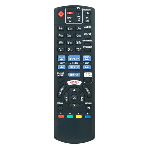 N2QAYB001206 Replaced Remote Controller fit for Panasonic Ultra HD Blu-ray DP-UB320 DP-UB420 DP-UB820 DP-UB820-K DP-UB420-K DP-UB820K DPUB820EB DP-UB820EB-K DPUB820GNK DP-UB820EGK DPUB420K Disc Player