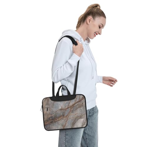 Maletín impermeable para laptop de 14 pulgadas, marrón gris mármol miniatura 3