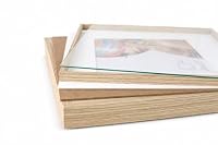 IDEAL TREND 3D Objektrahmen Bilderrahmen mit Passepartout & gehärtetem Glas Holz MDF Rahmen Foto Poster: Farbe: Natur | Format: 50x70 – Ansicht 3