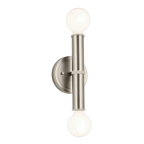 Image of Kichler Torche 9.75 Inch 2 Light Wall Sconce in Brushed Nickel