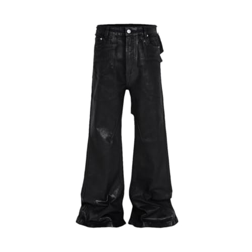 Strecth Jeans for Men Women Baggy Flare Pants Oversized Straight Denim Trousers